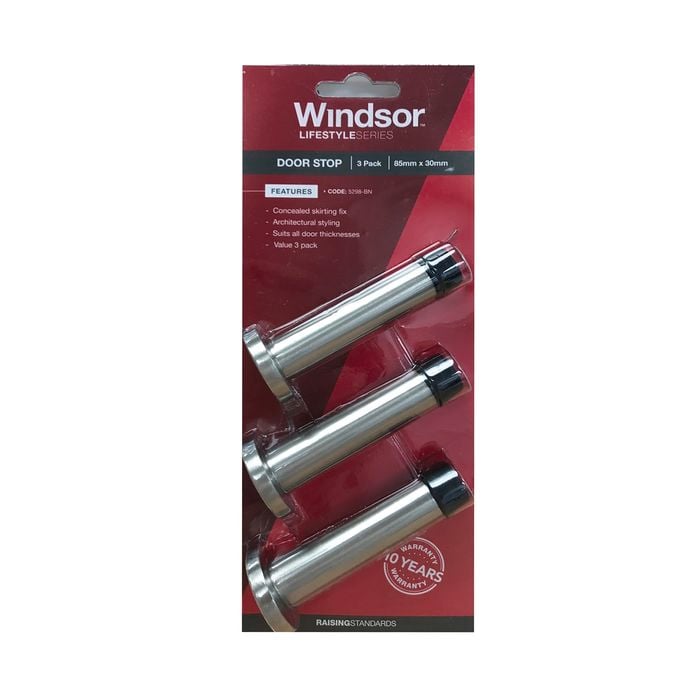 Windsor Brass 85 x 30mm Concealed Fix Doorstop - 3 Pack