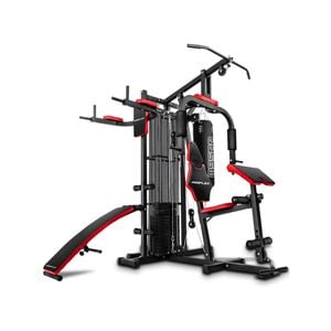 PROFLEX Red Multi Station Home Gym Set with 100lbs Plates & Boxing Bag - M9500