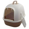 YES4PETS Portable Hooded Cat Toilet Litter Box Tray House with Handle and Scoop Brown