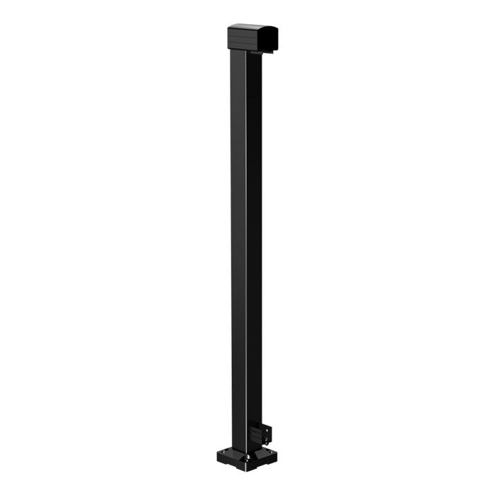 Peak 1000mm Black Aluminium Deck Balustrade End Post - Black