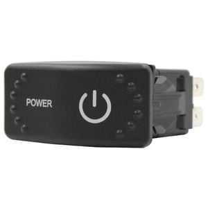 Switch Boss Dual Blue LED Laser Etched Rocker Switch (Horizontal) - Power