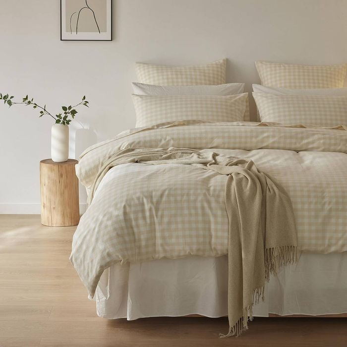Gioia Casa Yarn-Dyed Vintage Washed Cotton Quilt Cover Set - Oatmeal, Queen