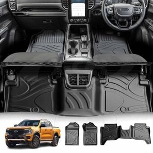 5D Customized All Weather Car Mat Floor Door Sill Full Set for Ford Next-Gen Ranger Dual Cab 2022-2024