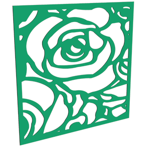 ProtectorAl 300-1200w x 300-1200h Light Green/Gloss White Roses Unframed Composite Deco Panel