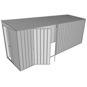Build-a-Shed 1.5 x 5.2 x 2m Sliding Door Tunnel Shed With Side Doors - Zinc