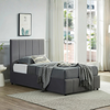 Big Lot Velvet Dark Grey Camila Gas Lift Storage Bed Frame - Velvet Dark Grey, King Single