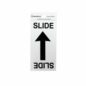 Sandleford 100 x 50mm Slide Arrow Symbol Silver Self Adhesive Sign
