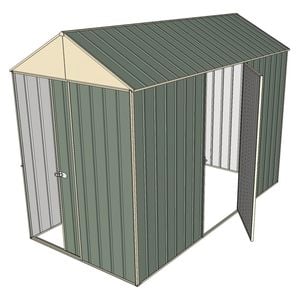 Build-a-Shed 1.5 x 3.0 x 2.3m Front Gable Dual Door Narrow Shed - Green