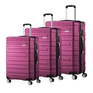 Mazam 3PCS Luggage Suitcase Set TSA Lock Magenta