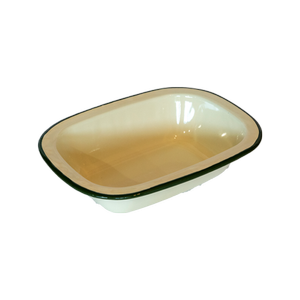 Urban Style Enamelware 24cm Pie Dish w/ Green Rim - Cottage