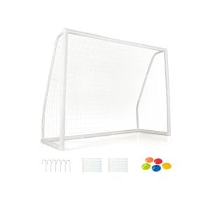 Costway 2.5 X 1.8m Soccer Goal Kids Outdoor Football Net W/5 Training Cones