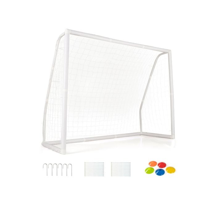 Costway 2.5 X 1.8m Soccer Goal Kids Outdoor Football Net W/5 Training Cones