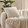Dreamaker Chunky Embossed Fleece Cushion Natural - 50 X 50cm