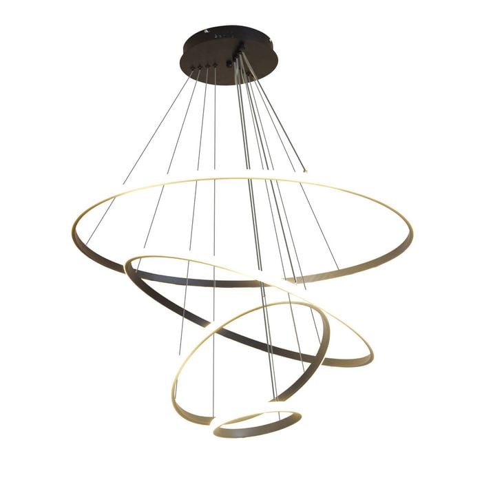 Eli & Co. Lighting Lucina 4-Ring LED Pendant Light 3CCT – Black