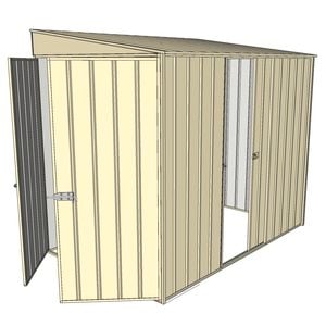 Build-a-Shed 1.5 x 2.3 x 2m Single Sliding Side Door Skillion Shed - Cream