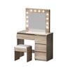 Artiss Dressing Table LED Makeup Mirror Stool Set 12 Bulbs Vanity Desk Wood