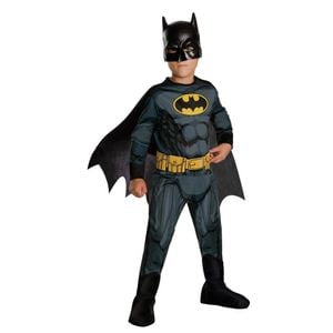 Batman Classic Halloween Costume for Kids Muscle Chest Superhero Outfit DC Comics, 3-5-YRS