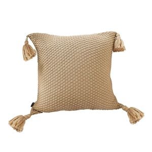 SOGA 50cm Light Brown Tassel Throw Pillow