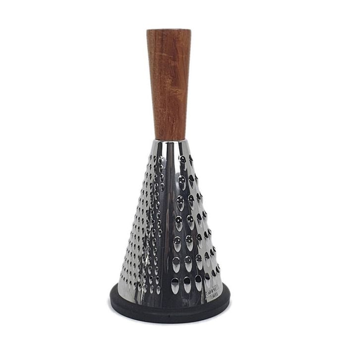 Cerve Acacia Handle & Stainless Steel Grater Non-slip Silicone Base 25cm Black