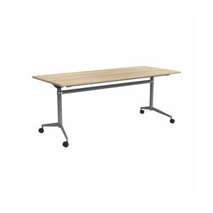 Olg Uniflip Table Chrome Frame New Oak Smooth Top L1800mm X W600mm