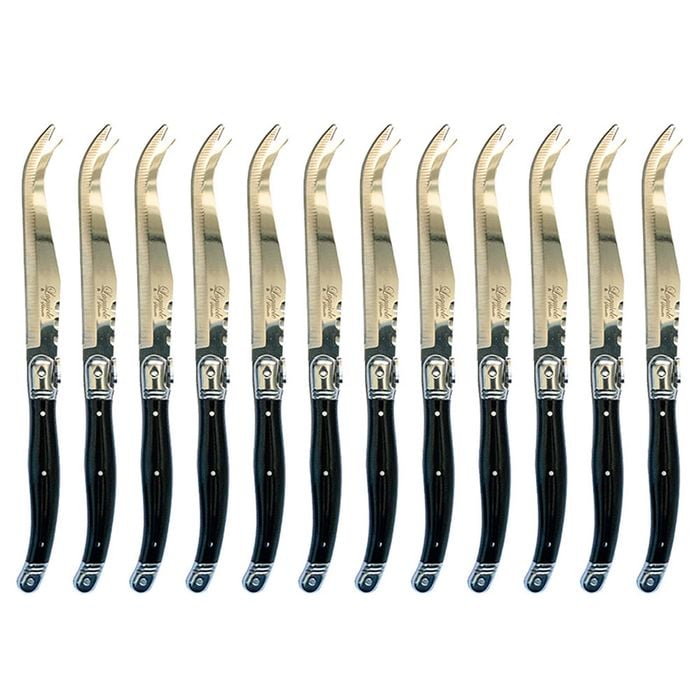 12pc Laguiole Silhouette 23.5cm Stainless Steel Cheese Knife - Black