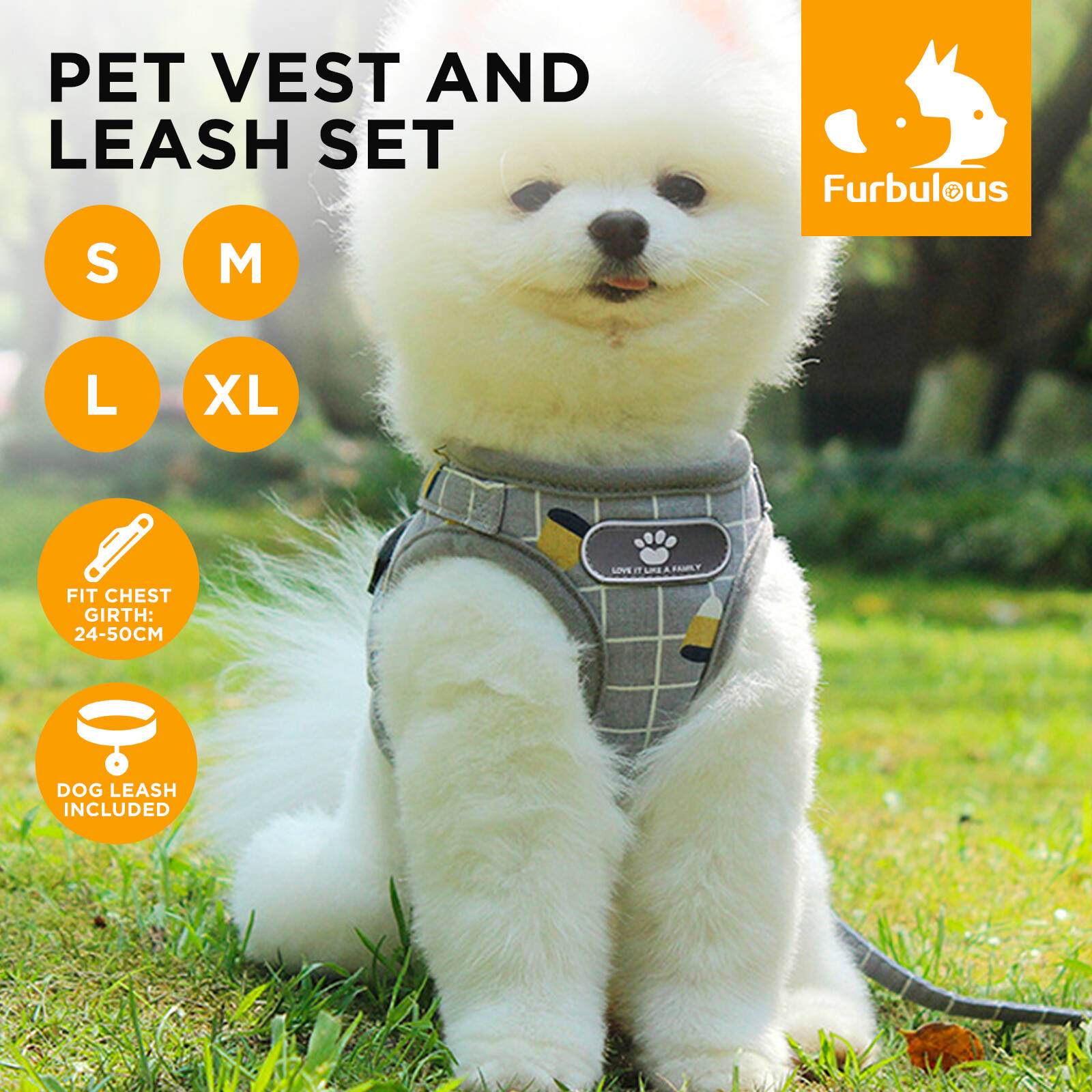 Furbulous No Pull Cat Small Dog Harness and Lead Set Adjustable Reflective Step in Vest Harnesses Proof Puppy Jacket Grey M Bunnings Australia