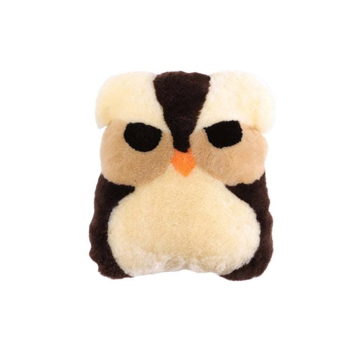 Huxford Grove Sheepskin Pet Owl Cushion Home Decorative Pillow 35x40cm Beige
