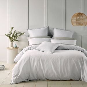 Bianca Wellington White Linen Cotton Quilt Cover Set SUPER KING