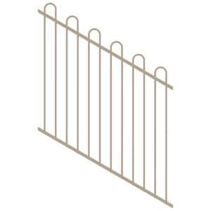 ProtectorAl 0350-1200W x 1200H Paperbark Loop Top Pool Fence Panel Raked 16-30º