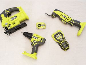 Beginner D.I.Y. tool kit with essential power tools for home projects.