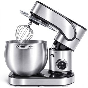 YOPOWER 12L Electric Food Mixer, 2000W Stand Mixer with LED Control, Silver