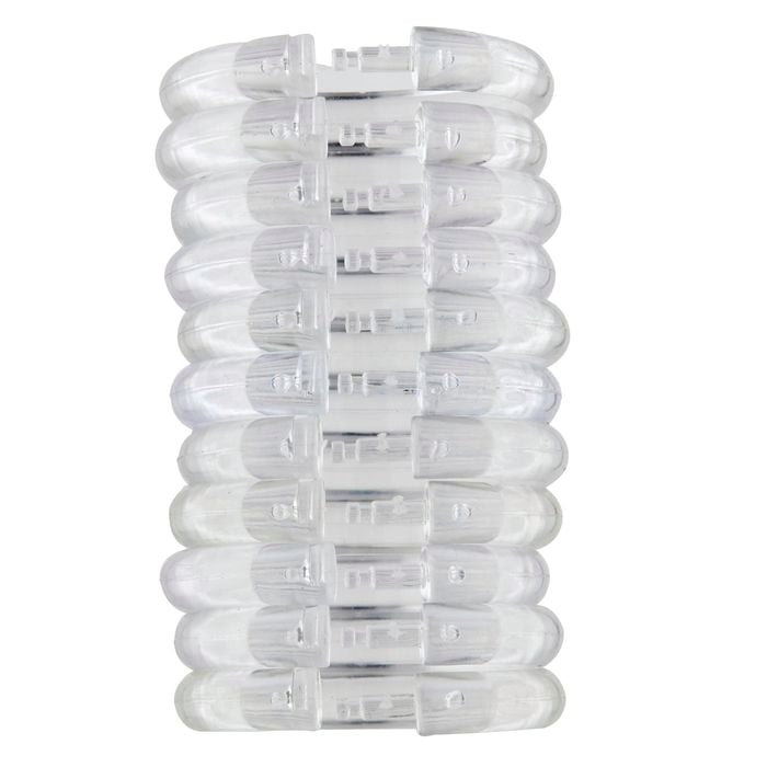 Barelli Clear Locking Plastic Shower Curtain Rings - 12 Pack