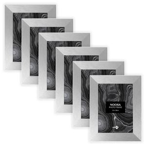 6x Unigift Noosa 13x18cm MDF/Glass Picture/Photo Frame Wall Hanging Display SLV