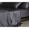 Bedding Co. Flat Sheet 100% Mulberry Silk 20 Momme Dark Grey Double