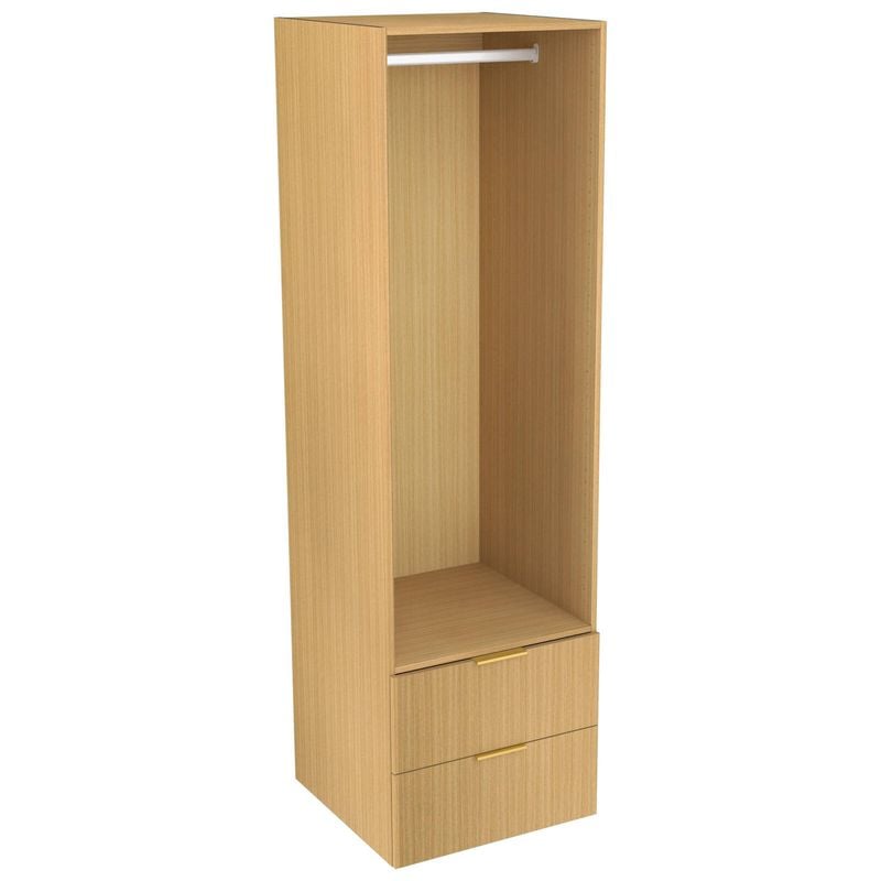 Lugna 2048 x 600 x 580mm Sand Single Hanging 2 Drawer Storage Cabinet