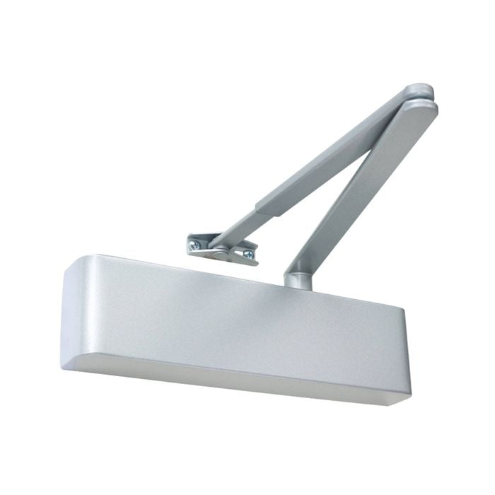 Zanda 55mm Silver Slimline Closer Cover & Flat Bar Armset Door Closer
