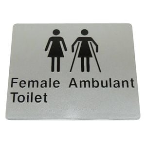 Bradley Female Ambulant Braille Toilet Sign