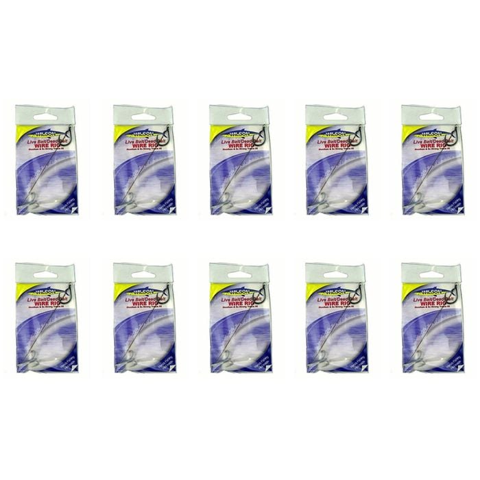 10x Wilson Live Bait/Dead Bait Wire Rig - #2 Treble & Hoodlum - 69lb Wire Trace