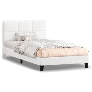ALFORDSON Bed Frame Single Size Boucle White