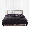 SOGA Cozy Dark Grey Flannel Throw Blanket – Double-Sided Thick Fleece