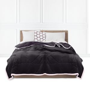 SOGA Cozy Dark Grey Flannel Throw Blanket – Double-Sided Thick Fleece