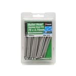 Paslode 75 x 3.75mm 250g Stainless Steel Bullet Head Nails - 34 Pack