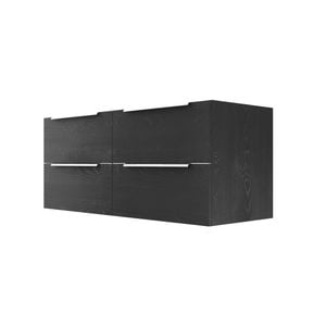 Stein 1200 x 450 x 500mm Black Select Wall Hung Silver Integrated Handle Vanity - Cabinet Only