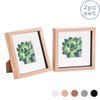 Nicola Spring Shadow Box Frames - 8 X 8" With 4 X 4" Mount - Light Wood - Pack Of 2