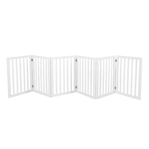 Pawz 6-Panel Wooden Foldable Pet Gate White