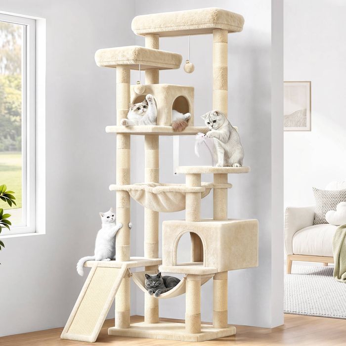 BEASTIE Cat Tree Scratcher Tower Beige 180cm
