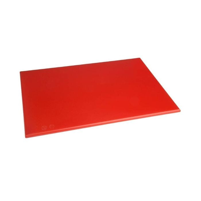 Hygiplas Chopping Board Antibacterial High Density Red 455x305x12mm Commercial Kitchen Food Prep