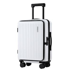 Wanderlite 20" Luggage Suitcase Front Pocket Travel Carry On Dual Tsa White