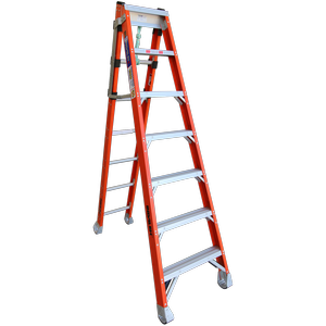 INDALEX 2.1m-3.5m Industrial Fibreglass 150KG Pro Series Step Extension Ladder