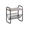 P&P Black Metal Magazine Holder Rack With Top Storage Organizer Table